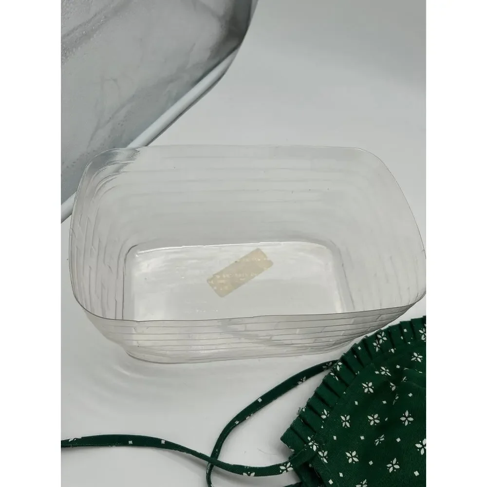 Longaberger Green Floral Basket Liner & Clear Protector – Country Cottage Rustic